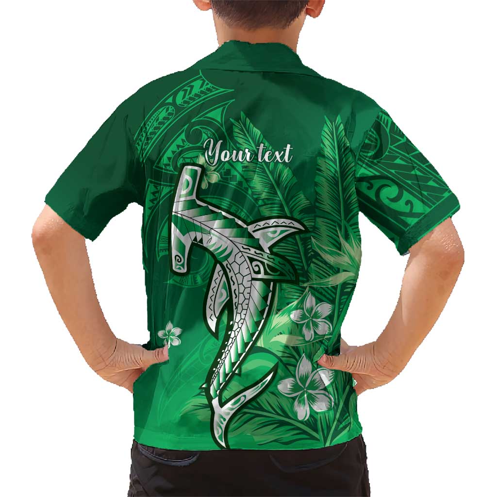 Personalized Hawaiian Maori Hammerhead Shark Family Matching Off Shoulder Short Dress and Hawaiian Shirt Omaomao Plumeria