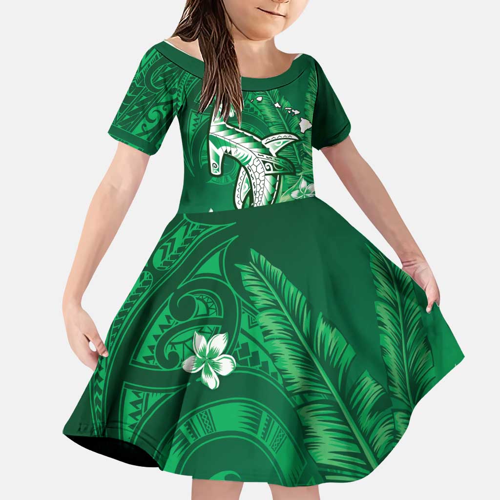 Personalized Hawaiian Maori Hammerhead Shark Family Matching Off Shoulder Short Dress and Hawaiian Shirt Omaomao Plumeria