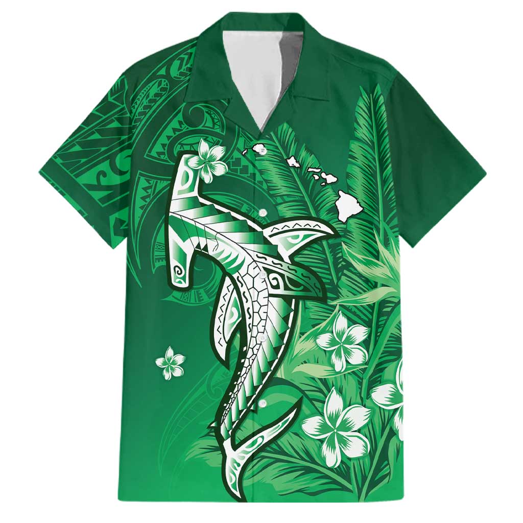 Personalized Hawaiian Maori Hammerhead Shark Family Matching Off Shoulder Short Dress and Hawaiian Shirt Omaomao Plumeria