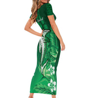 Personalized Hawaiian Maori Hammerhead Shark Family Matching Short Sleeve Bodycon Dress and Hawaiian Shirt Omaomao Plumeria - Polynesian Pride