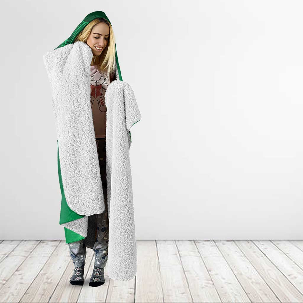 Personalized Hawaiian Maori Hammerhead Shark Hooded Blanket Omaomao Plumeria - Polynesian Pride