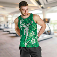 Personalized Hawaiian Maori Hammerhead Shark Men Tank Top Omaomao Plumeria - Polynesian Pride