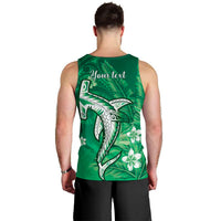 Personalized Hawaiian Maori Hammerhead Shark Men Tank Top Omaomao Plumeria - Polynesian Pride