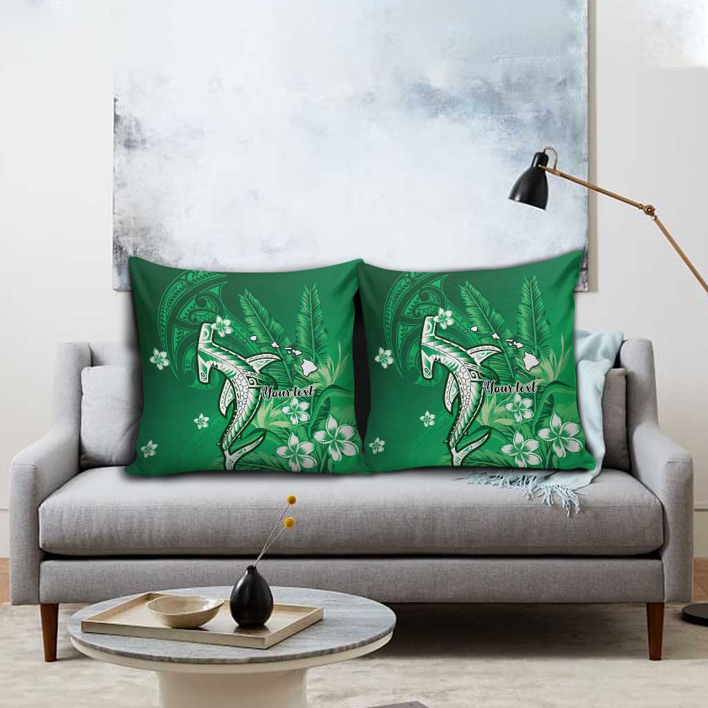 Personalized Hawaiian Maori Hammerhead Shark Pillow Cover Omaomao Plumeria - Polynesian Pride