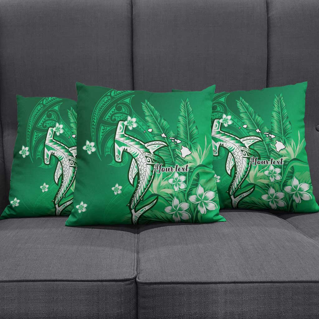 Personalized Hawaiian Maori Hammerhead Shark Pillow Cover Omaomao Plumeria - Polynesian Pride