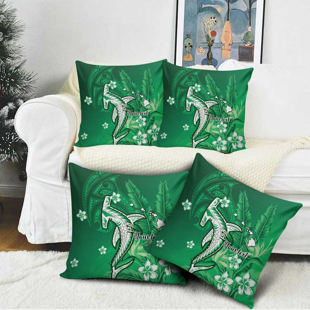 Personalized Hawaiian Maori Hammerhead Shark Pillow Cover Omaomao Plumeria - Polynesian Pride