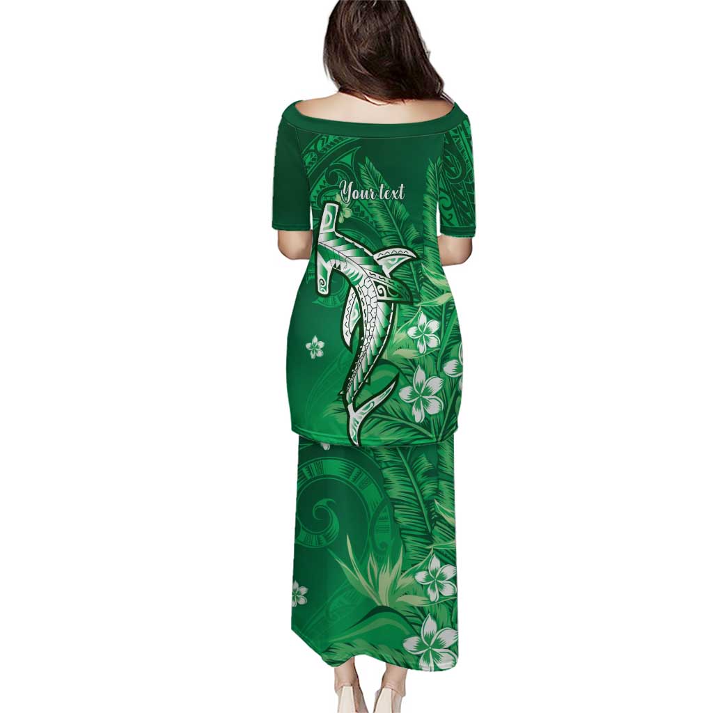 Personalized Hawaiian Maori Hammerhead Shark Puletasi Omaomao Plumeria LT9 - Polynesian Pride