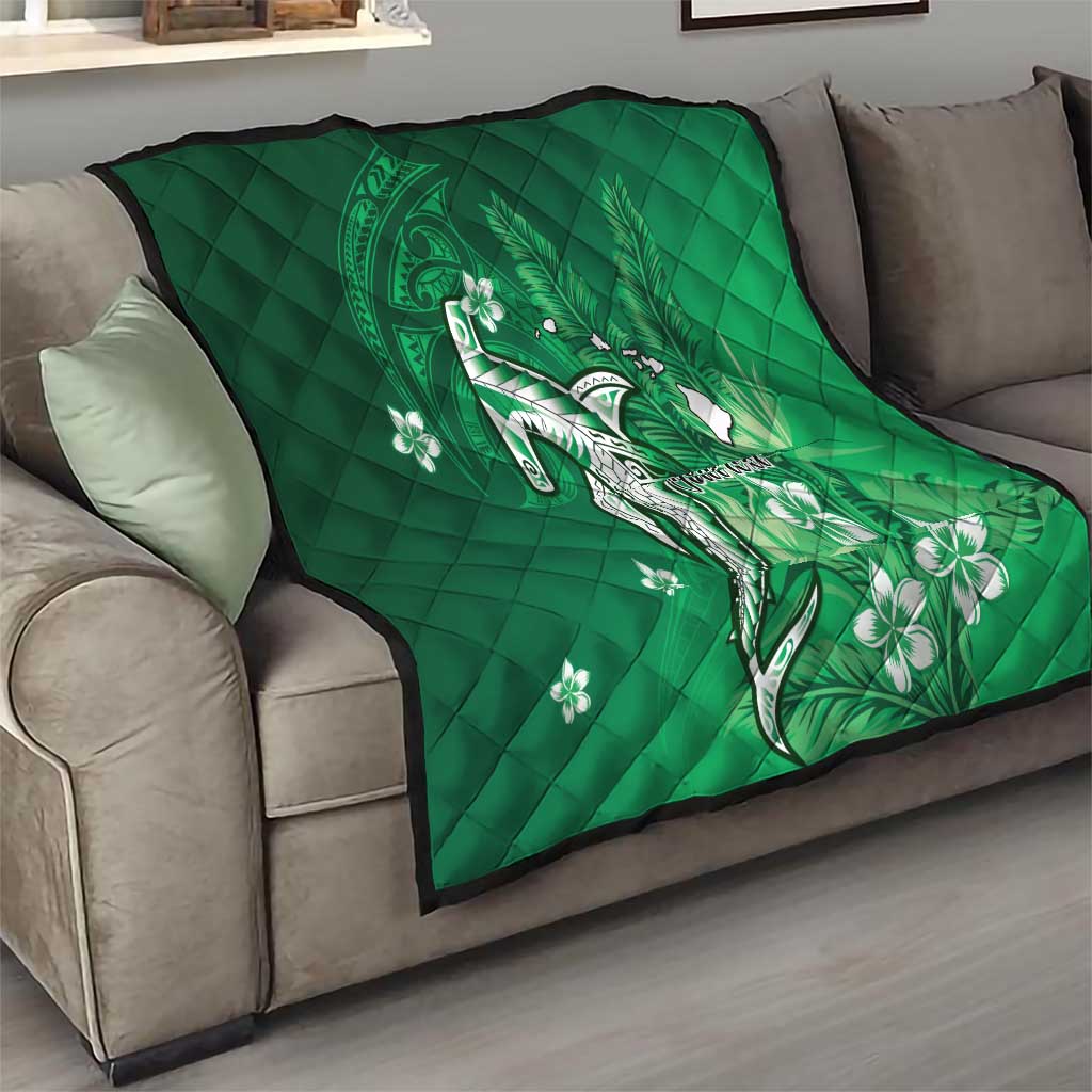 Personalized Hawaiian Maori Hammerhead Shark Quilt Omaomao Plumeria - Polynesian Pride