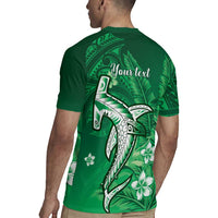Personalized Hawaiian Maori Hammerhead Shark Rugby Jersey Omaomao Plumeria - Polynesian Pride