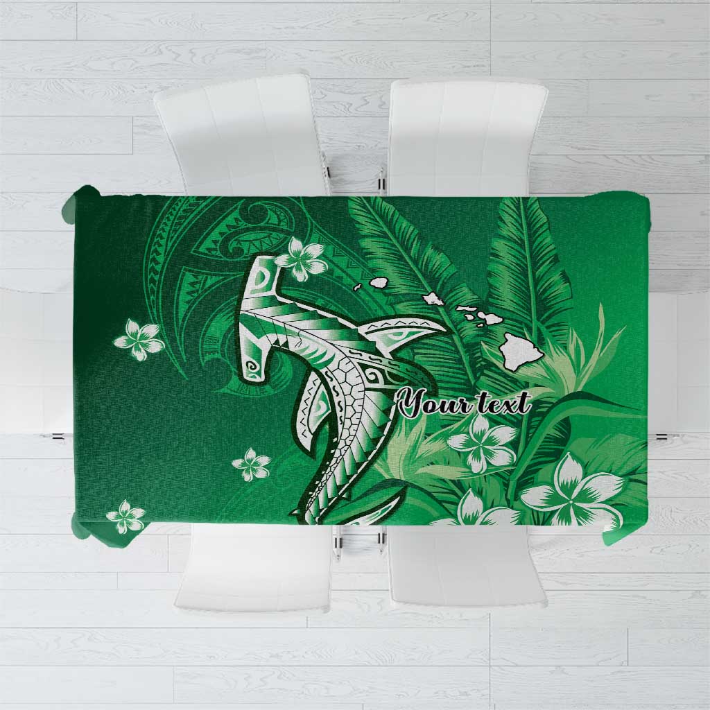 Personalized Hawaiian Maori Hammerhead Shark Tablecloth Omaomao Plumeria - Polynesian Pride