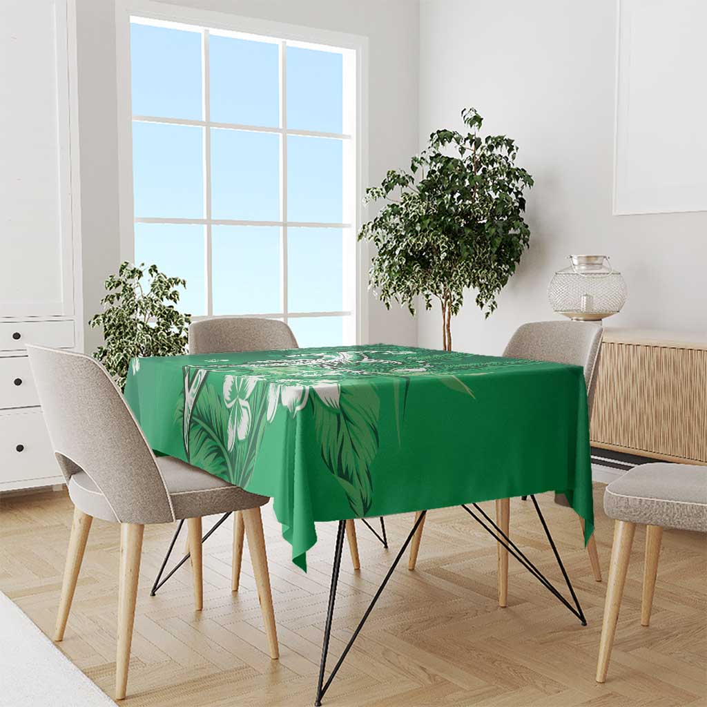 Personalized Hawaiian Maori Hammerhead Shark Tablecloth Omaomao Plumeria - Polynesian Pride