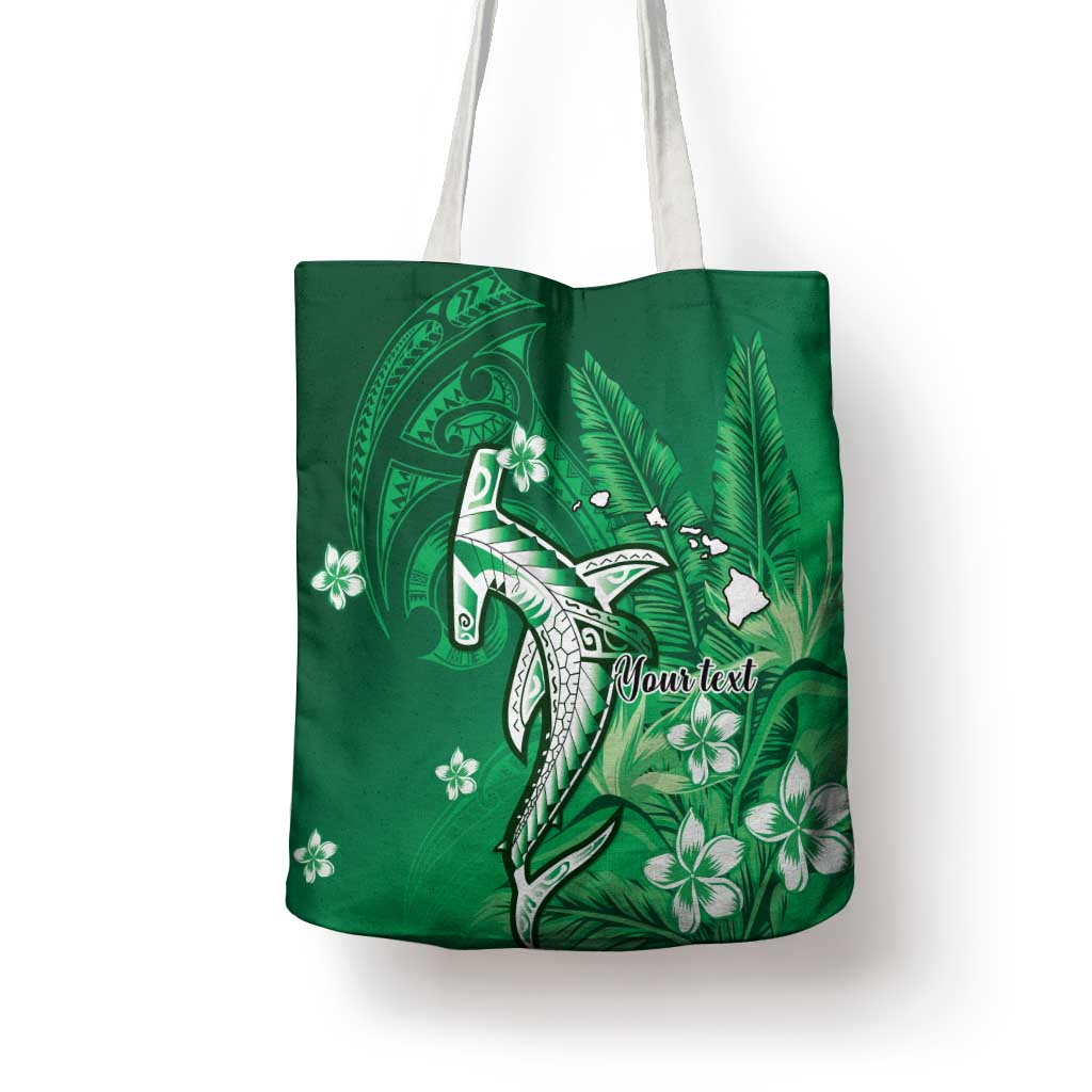 Personalized Hawaiian Maori Hammerhead Shark Tote Bag Omaomao Plumeria - Polynesian Pride
