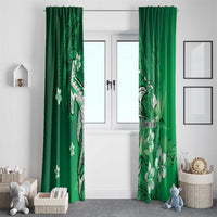 Personalized Hawaiian Maori Hammerhead Shark Window Curtain Omaomao Plumeria - Polynesian Pride