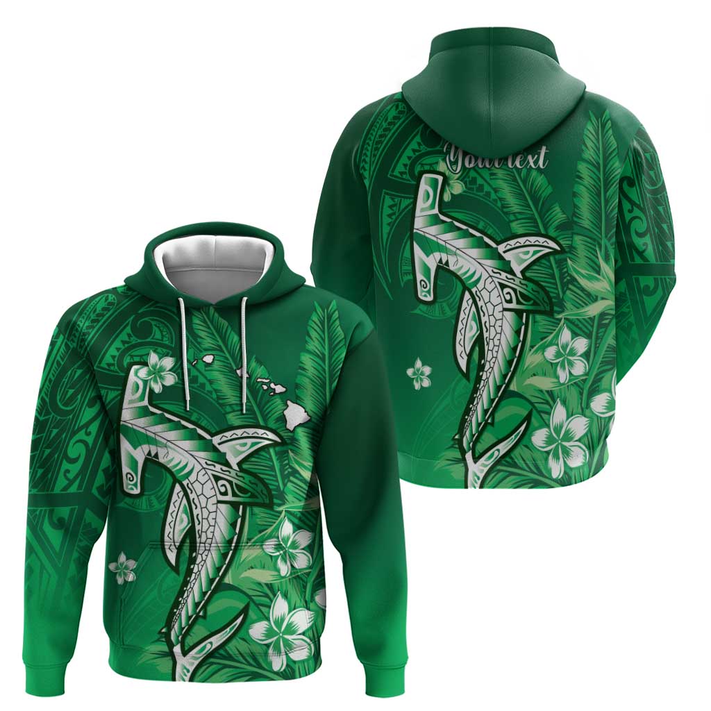 Personalized Hawaiian Maori Hammerhead Shark Zip Hoodie Omaomao Plumeria - Polynesian Pride
