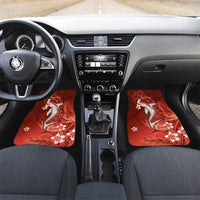 Personalized Hawaiian Maori Hammerhead Shark Car Mats Ulaula Plumeria - Polynesian Pride
