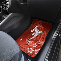 Personalized Hawaiian Maori Hammerhead Shark Car Mats Ulaula Plumeria - Polynesian Pride