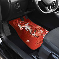 Personalized Hawaiian Maori Hammerhead Shark Car Mats Ulaula Plumeria - Polynesian Pride