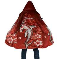 Personalized Hawaiian Maori Hammerhead Shark Cloak Ulaula Plumeria - Polynesian Pride