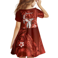 Personalized Hawaiian Maori Hammerhead Shark Family Matching Off Shoulder Short Dress and Hawaiian Shirt Ulaula Plumeria