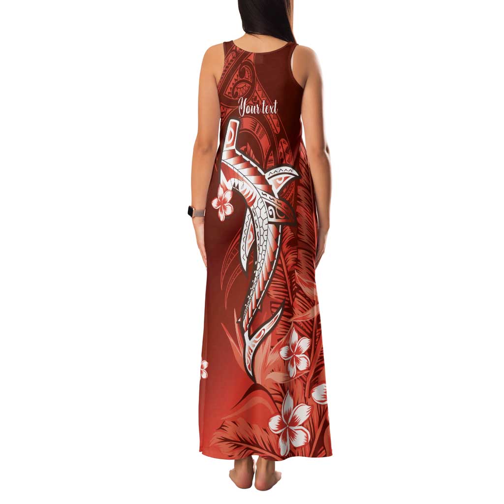 Personalized Hawaiian Maori Hammerhead Shark Family Matching Tank Maxi Dress and Hawaiian Shirt Ulaula Plumeria