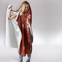 Personalized Hawaiian Maori Hammerhead Shark Hooded Blanket Ulaula Plumeria - Polynesian Pride