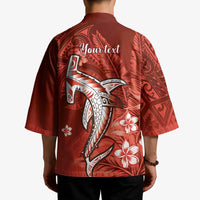Personalized Hawaiian Maori Hammerhead Shark Kimono Ulaula Plumeria - Polynesian Pride