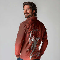 Personalized Hawaiian Maori Hammerhead Shark Long Sleeve Polo Shirt Ulaula Plumeria - Polynesian Pride