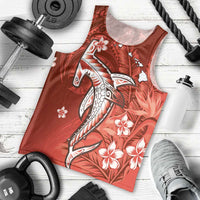 Personalized Hawaiian Maori Hammerhead Shark Men Tank Top Ulaula Plumeria - Polynesian Pride