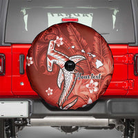 Personalized Hawaiian Maori Hammerhead Shark Spare Tire Cover Ulaula Plumeria - Polynesian Pride