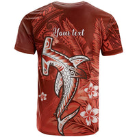 Personalized Hawaiian Maori Hammerhead Shark T Shirt Ulaula Plumeria - Polynesian Pride