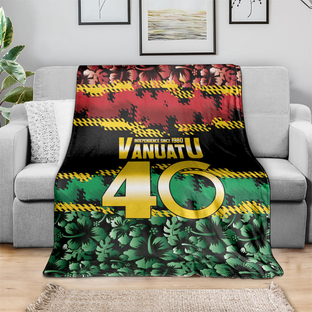 Vanuatu 46th Year Anniversary Blanket 30 July 1980 Hibiscus Seamless Pattern LT9 - Polynesian Pride