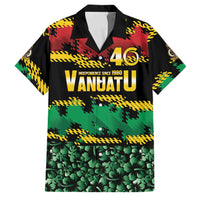 Vanuatu 46th Year Anniversary Family Matching Long Sleeve Bodycon Dress and Hawaiian Shirt 30 July 1980 Hibiscus Seamless Pattern LT9 Dad's Shirt - Short Sleeve Black - Polynesian Pride