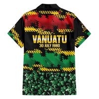 Vanuatu 46th Year Anniversary Family Matching Long Sleeve Bodycon Dress and Hawaiian Shirt 30 July 1980 Hibiscus Seamless Pattern LT9 - Polynesian Pride