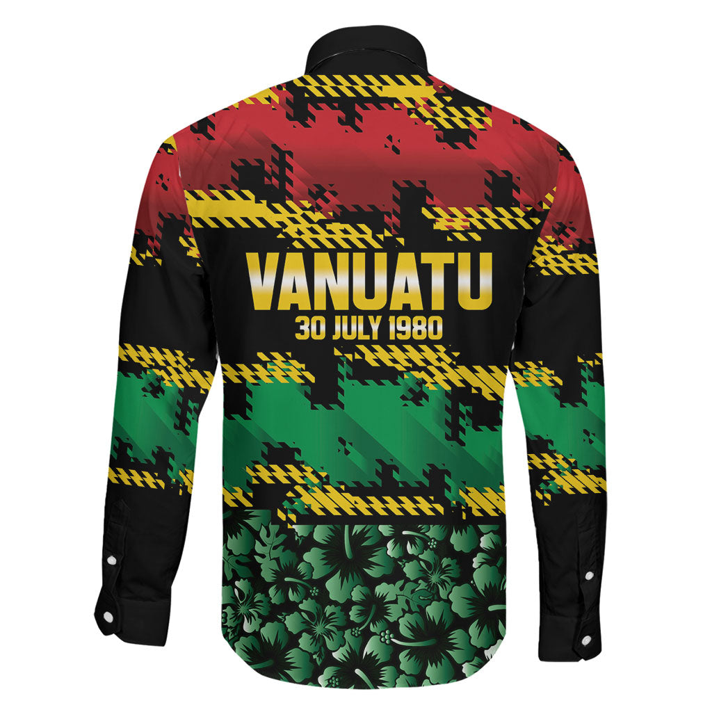 Vanuatu 46th Year Anniversary Family Matching Mermaid Dress and Hawaiian Shirt 30 July 1980 Hibiscus Seamless Pattern LT9 - Polynesian Pride