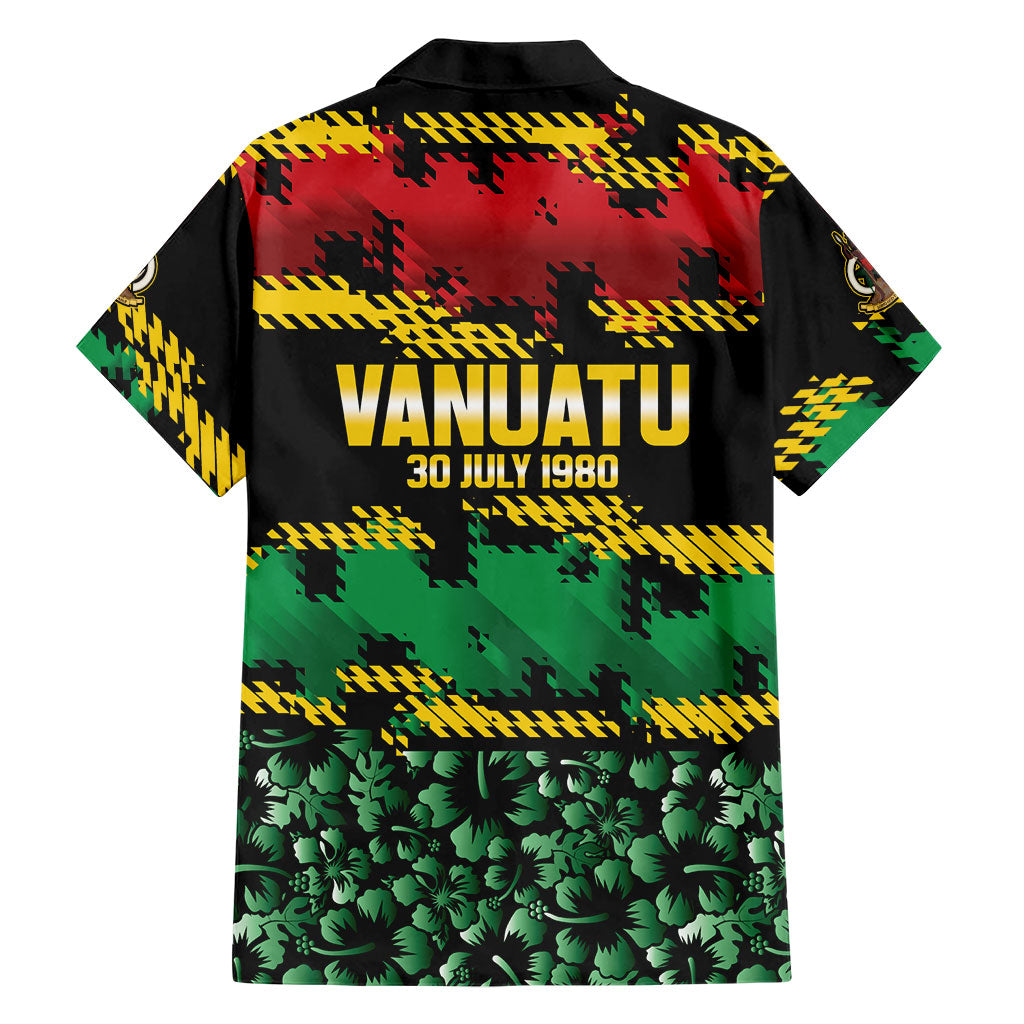 Vanuatu 46th Year Anniversary Family Matching Puletasi and Hawaiian Shirt 30 July 1980 Hibiscus Seamless Pattern LT9 - Polynesian Pride