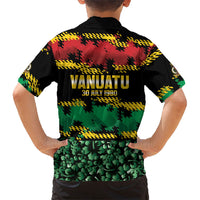 Vanuatu 46th Year Anniversary Kid Hawaiian Shirt 30 July 1980 Hibiscus Seamless Pattern LT9 - Polynesian Pride
