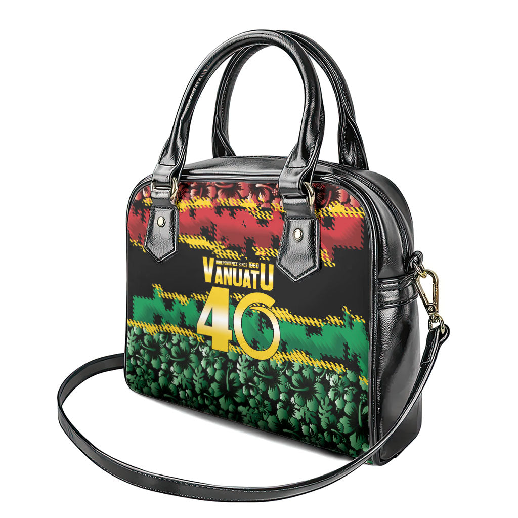Vanuatu 46th Year Anniversary Shoulder Handbag 30 July 1980 Hibiscus Seamless Pattern LT9 - Polynesian Pride
