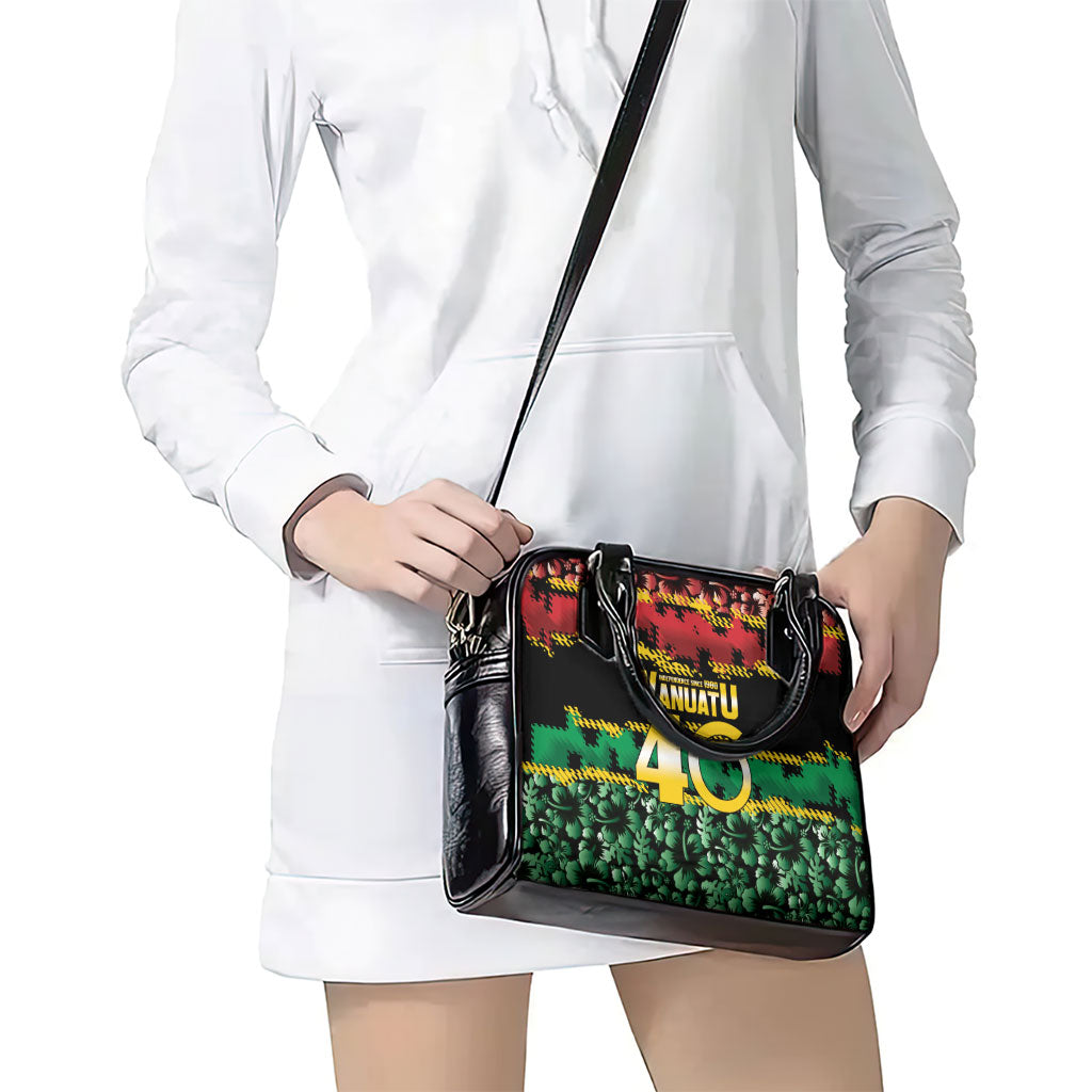 Vanuatu 46th Year Anniversary Shoulder Handbag 30 July 1980 Hibiscus Seamless Pattern LT9 - Polynesian Pride