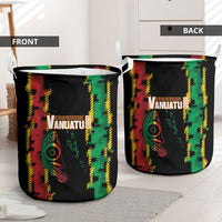 Vanuatu 46th Year Anniversary Laundry Basket Tamtam Slit Drums Long God Yumi Stanap LT9 - Polynesian Pride
