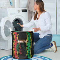 Vanuatu 46th Year Anniversary Laundry Basket Tamtam Slit Drums Long God Yumi Stanap LT9 - Polynesian Pride