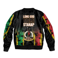 Vanuatu 46th Year Anniversary Bomber Jacket Tamtam Slit Drums Long God Yumi Stanap LT9 - Polynesian Pride