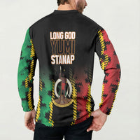 Vanuatu 46th Year Anniversary Button Sweatshirt Tamtam Slit Drums Long God Yumi Stanap LT9 - Polynesian Pride
