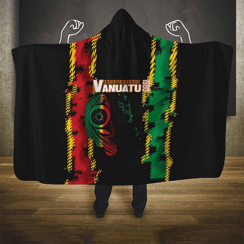 Vanuatu 46th Year Anniversary Hooded Blanket Tamtam Slit Drums Long God Yumi Stanap LT9 - Polynesian Pride