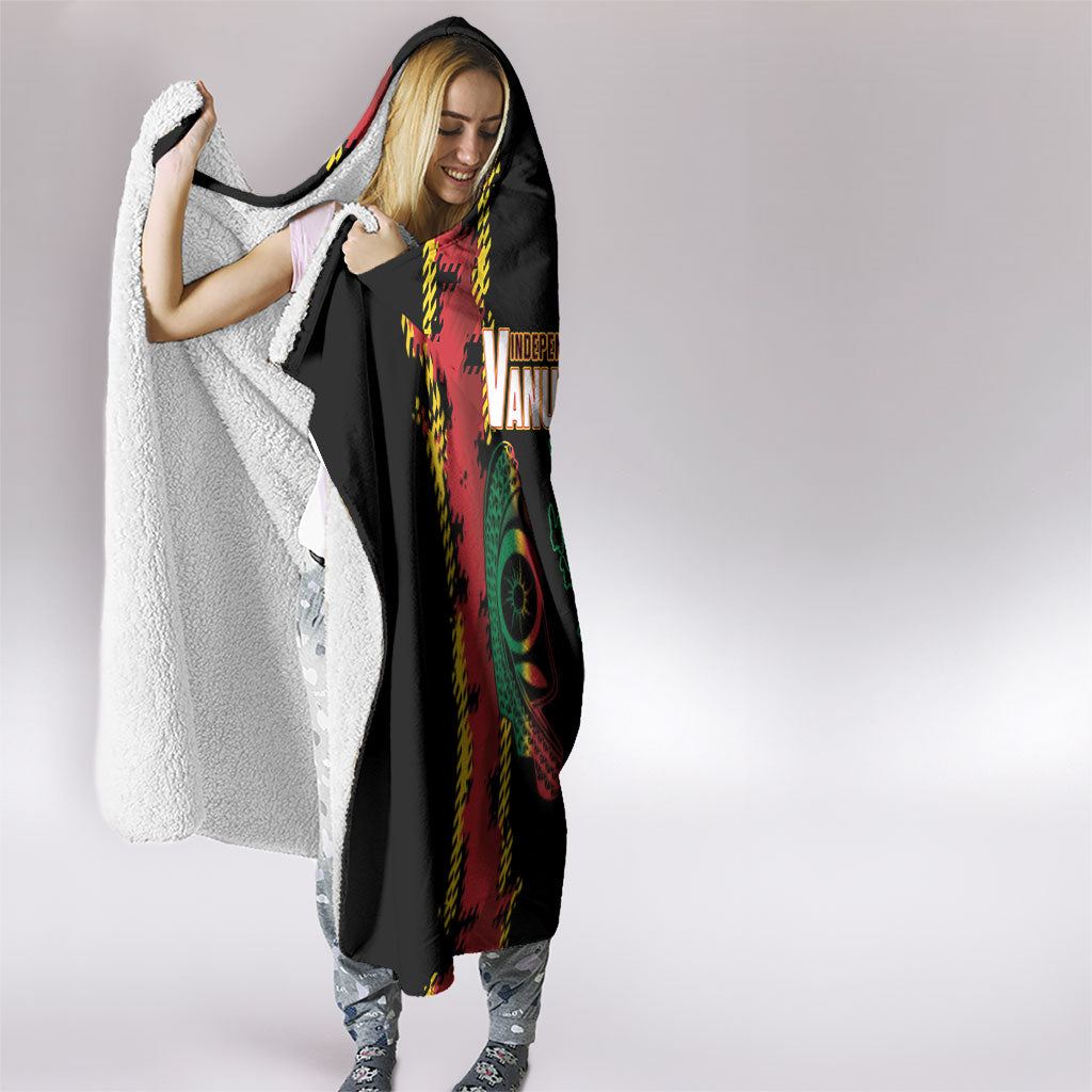 Vanuatu 46th Year Anniversary Hooded Blanket Tamtam Slit Drums Long God Yumi Stanap LT9 - Polynesian Pride