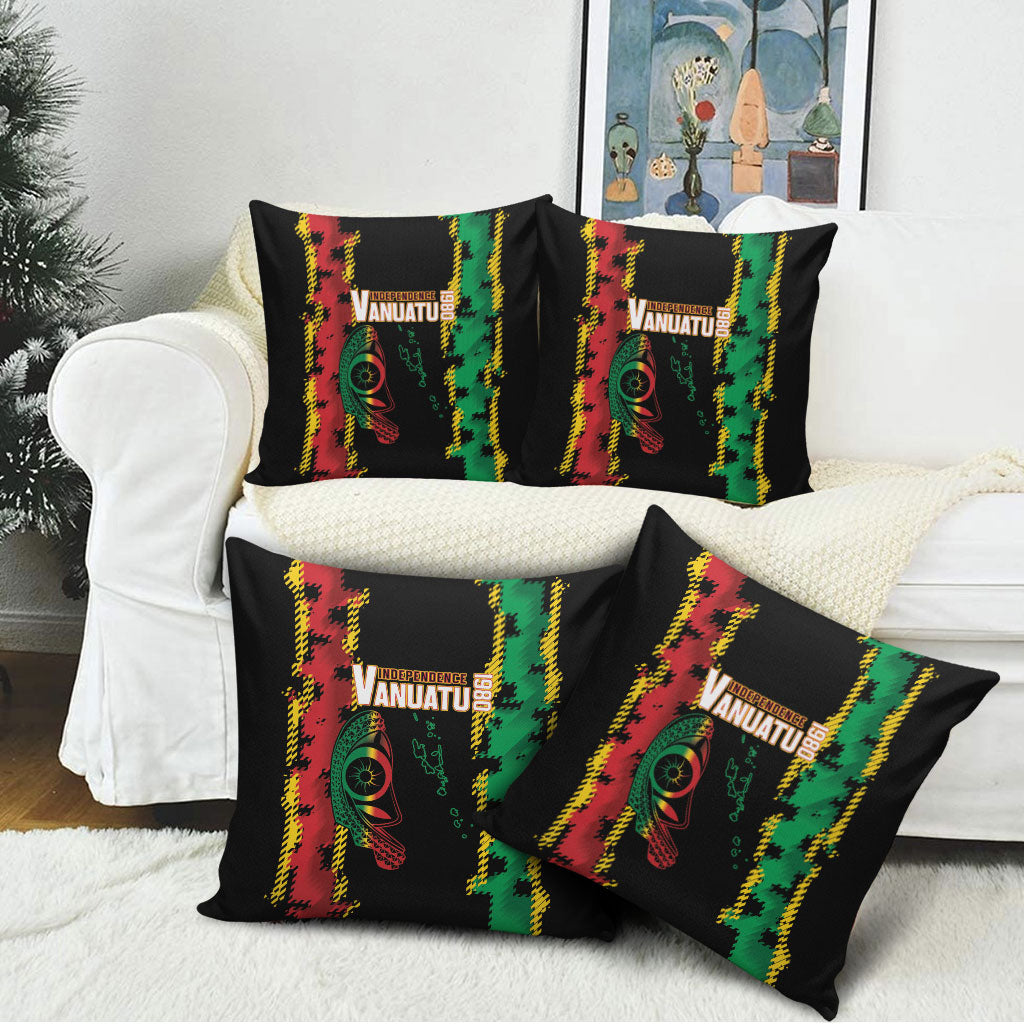 Vanuatu 46th Year Anniversary Pillow Cover Tamtam Slit Drums Long God Yumi Stanap LT9 - Polynesian Pride