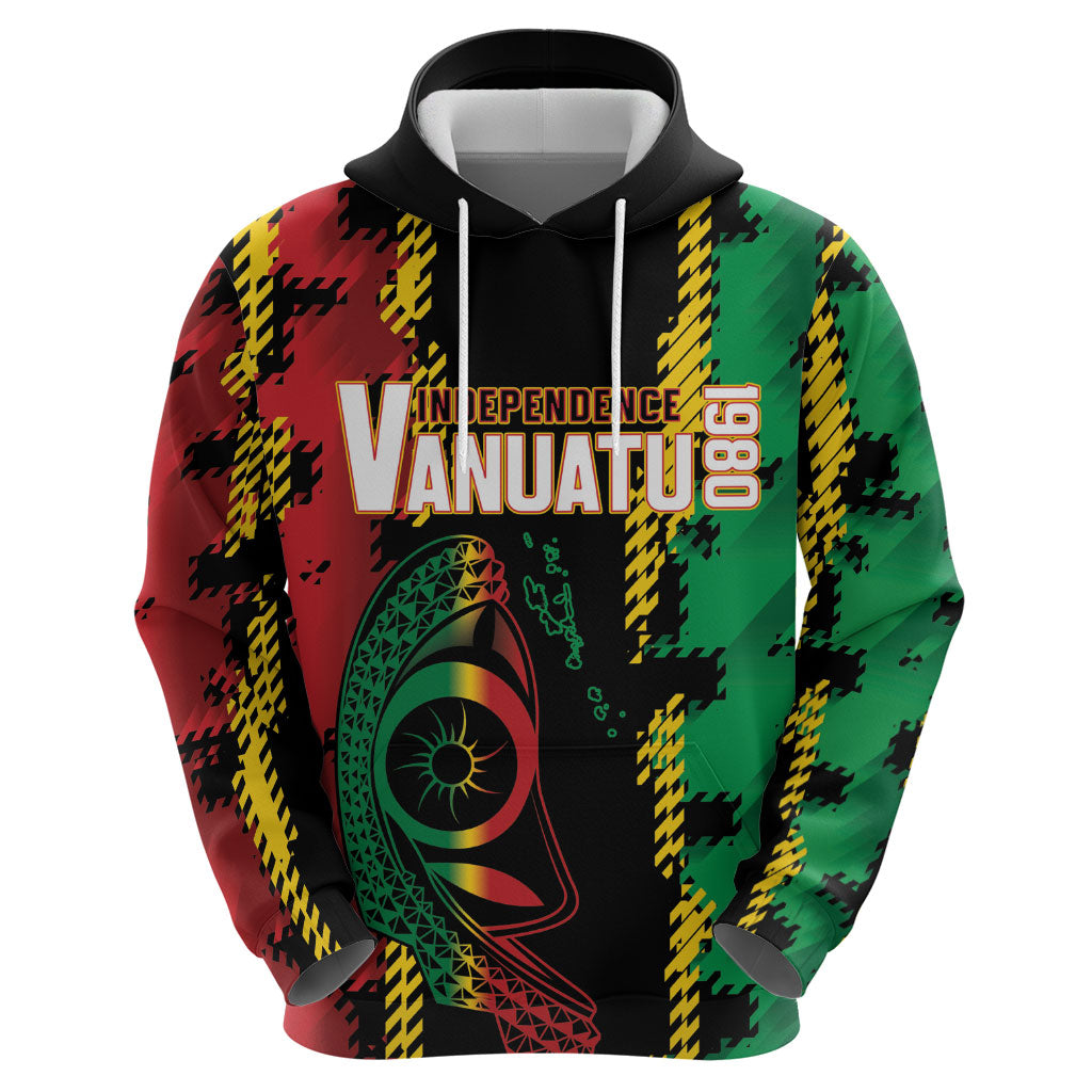 Vanuatu 46th Year Anniversary Zip Hoodie Tamtam Slit Drums Long God Yumi Stanap LT9 - Polynesian Pride