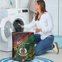 Vanuatu 46th Year Anniversary Laundry Basket Vintage Grunge Vanuatu Flag Heritage LT9 - Polynesian Pride