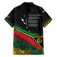 Vanuatu 46th Year Anniversary Family Matching Off The Shoulder Long Sleeve Dress and Hawaiian Shirt Vintage Grunge Vanuatu Flag Heritage LT9 - Polynesian Pride