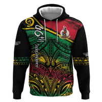 Vanuatu 46th Year Anniversary Hoodie Vintage Grunge Vanuatu Flag Heritage LT9 Pullover Hoodie Black - Polynesian Pride