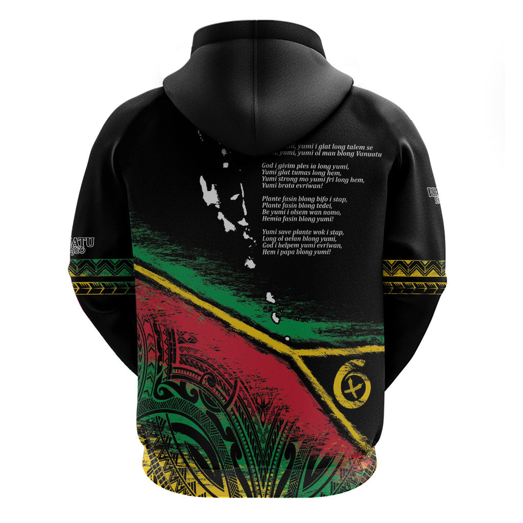 Vanuatu 46th Year Anniversary Hoodie Vintage Grunge Vanuatu Flag Heritage LT9 - Polynesian Pride